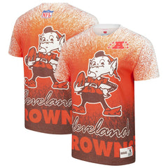 Cleveland Browns Team Burst Vintage Logo T-Shirt White | Mitchell & Ness