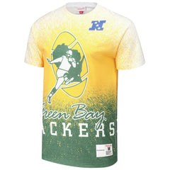 Green Bay Packers Team Burst Vintage Logo T-Shirt White | Mitchell & Ness