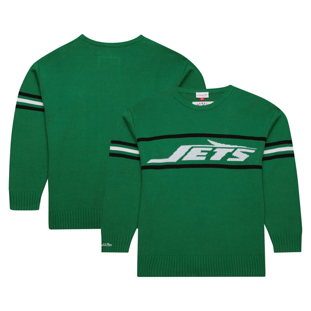 New York Jets Throwback 1984 Pullover Sweater Green | Mitchell & Ness