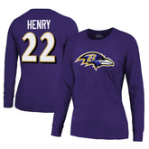 Derrick Henry Baltimore Ravens Majestic Threads Women's Name & Number Long Sleeve T-Shirt Purple | NFL