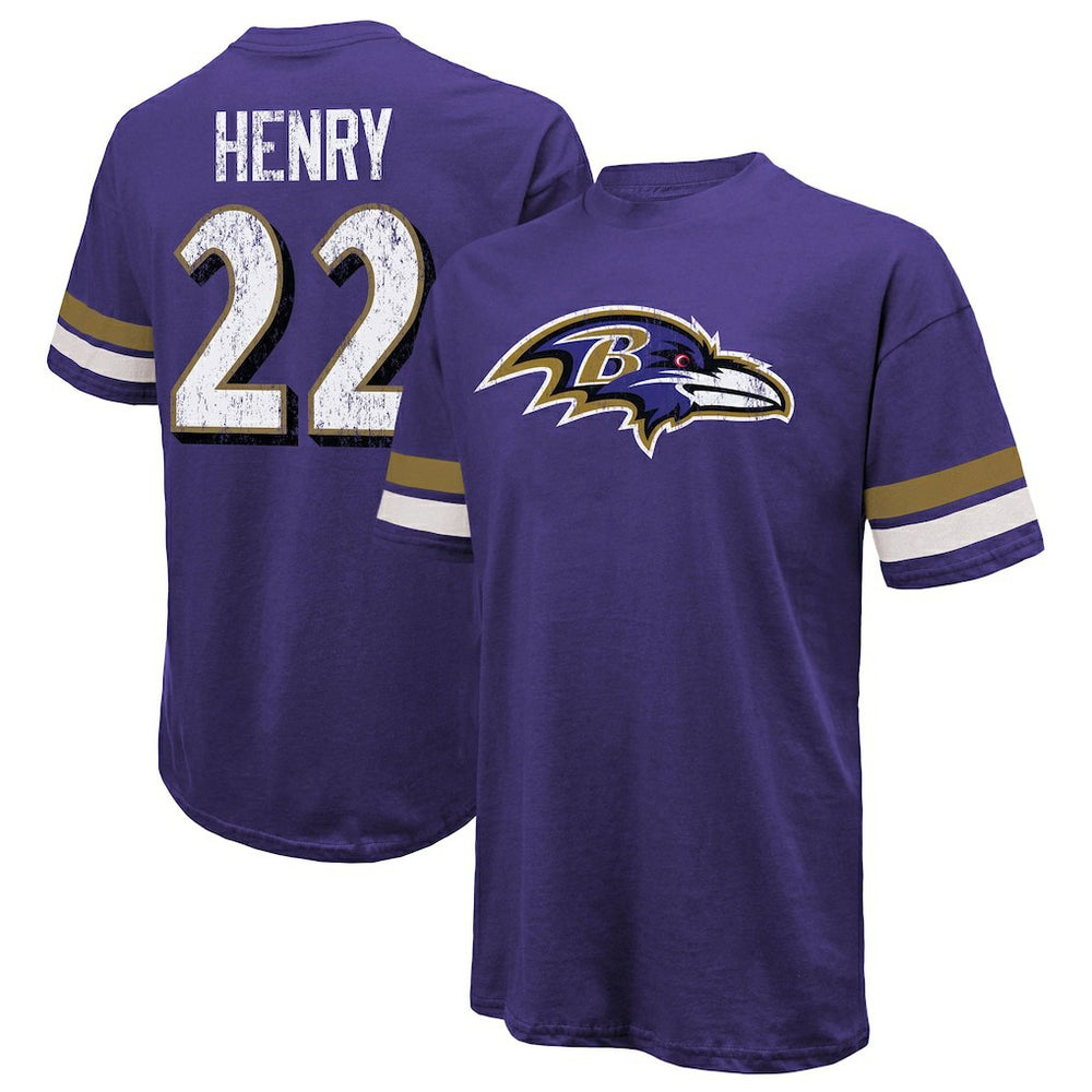 Derrick Henry Baltimore Ravens Majestic Threads Name & Number Oversized T-Shirt Purple | NFL