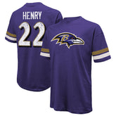 Derrick Henry Baltimore Ravens Majestic Threads Name & Number Oversized T-Shirt Purple | NFL