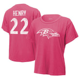 Derrick Henry Baltimore Ravens Majestic Threads Women's Name & Number T-Shirt Pink | NFL