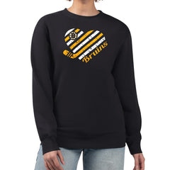 Boston Bruins G-III 4Her by Carl Banks Women's Heart Graphic Pullover Sweatshirt - Black - NHL