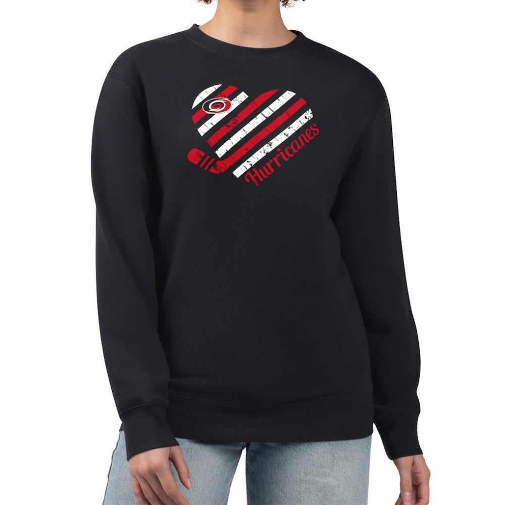 Carolina Hurricanes G-III 4Her by Carl Banks Women's Heart Graphic Pullover Sweatshirt - Black - NHL