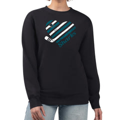 San Jose Sharks G-III 4Her by Carl Banks Women's Heart Graphic Pullover Sweatshirt - Black - NHL
