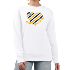 Nashville Predators G-III 4Her by Carl Banks Women's Heart Graphic Pullover Sweatshirt - White - NHL