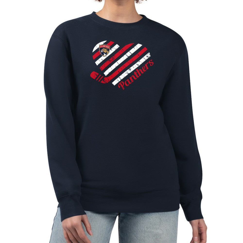 Florida Panthers G-III 4Her by Carl Banks Women's Heart Graphic Pullover Sweatshirt - Navy - NHL