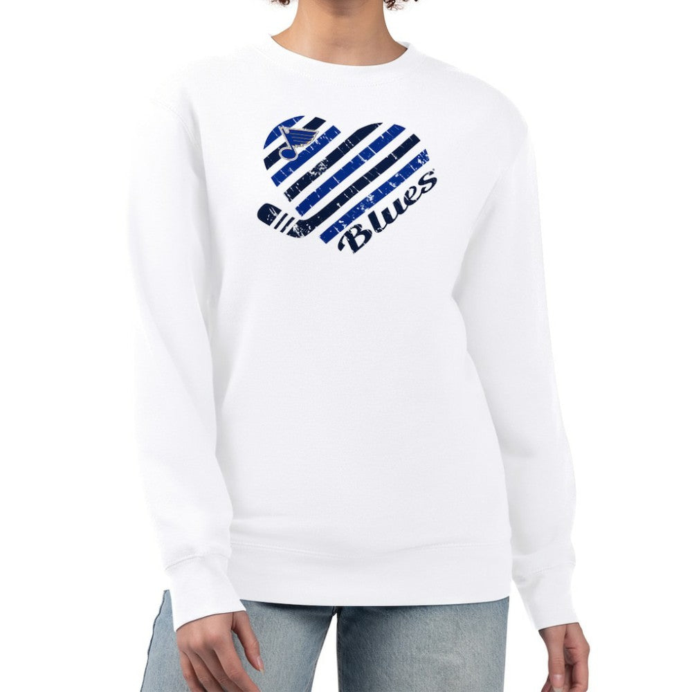 St. Louis Blues G-III 4Her by Carl Banks Women's Heart Graphic Pullover Sweatshirt - White - NHL