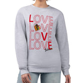 Chicago Blackhawks G-III 4Her by Carl Banks Women's Lots Of Love Team Logo Graphic Pullover Sweatshirt - Heather Gray - NHL