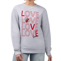New Jersey Devils G-III 4Her by Carl Banks Women's Lots Of Love Team Logo Graphic Pullover Sweatshirt - Heather Gray - NHL
