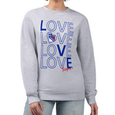 New York Rangers G-III 4Her by Carl Banks Women's Lots Of Love Team Logo Graphic Pullover Sweatshirt - Heather Gray - NHL
