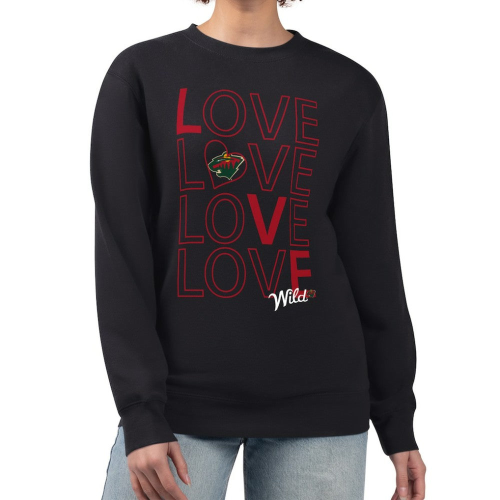 Minnesota Wild G-III 4Her by Carl Banks Women's Lots Of Love Team Logo Graphic Pullover Sweatshirt - Black - NHL