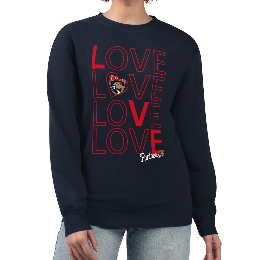 Florida Panthers G-III 4Her by Carl Banks Women's Lots Of Love Team Logo Graphic Pullover Sweatshirt - Navy - NHL