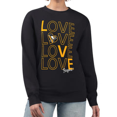 Pittsburgh Penguins G-III 4Her by Carl Banks Women's Lots Of Love Team Logo Graphic Pullover Sweatshirt - Black - NHL
