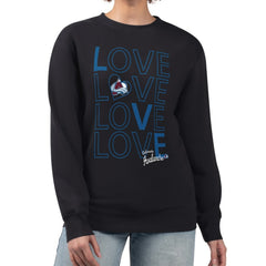 Colorado Avalanche G-III 4Her by Carl Banks Women's Lots Of Love Team Logo Graphic Pullover Sweatshirt - Black - NHL