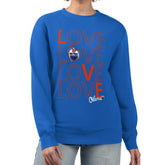 Edmonton Oilers G-III 4Her by Carl Banks Women's Lots Of Love Team Logo Graphic Pullover Sweatshirt - Royal - NHL