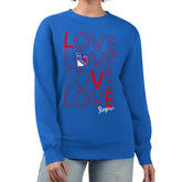 New York Rangers G-III 4Her by Carl Banks Women's Lots Of Love Team Logo Graphic Pullover Sweatshirt - Blue - NHL