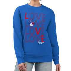 New York Rangers G-III 4Her by Carl Banks Women's Lots Of Love Team Logo Graphic Pullover Sweatshirt - Blue - NHL