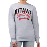 Ottawa Senators G-III 4Her by Carl Banks Women's Filigree Team Graphic Fleece Pullover Sweatshirt - Heather Gray - NHL