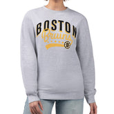 Boston Bruins G-III 4Her by Carl Banks Women's Filigree Team Graphic Fleece Pullover Sweatshirt - Heather Gray - NHL