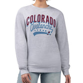 Colorado Avalanche G-III 4Her by Carl Banks Women's Filigree Team Graphic Fleece Pullover Sweatshirt - Heather Gray - NHL