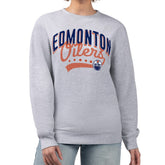 Edmonton Oilers G-III 4Her by Carl Banks Women's Filigree Team Graphic Fleece Pullover Sweatshirt - Heather Gray - NHL