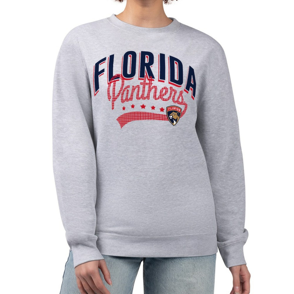 Florida Panthers G-III 4Her by Carl Banks Women's Filigree Team Graphic Fleece Pullover Sweatshirt - Heather Gray - NHL