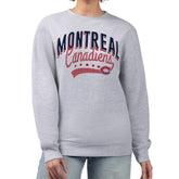 Montreal Canadiens G-III 4Her by Carl Banks Women's Filigree Team Graphic Fleece Pullover Sweatshirt - Heather Gray - NHL