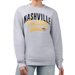 Nashville Predators G-III 4Her by Carl Banks Women's Filigree Team Graphic Fleece Pullover Sweatshirt - Heather Gray - NHL