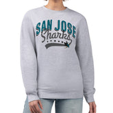 San Jose Sharks G-III 4Her by Carl Banks Women's Filigree Team Graphic Fleece Pullover Sweatshirt - Heather Gray - NHL