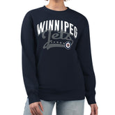 Winnipeg Jets G-III 4Her by Carl Banks Women's Filigree Team Graphic Fleece Pullover Sweatshirt - Navy - NHL