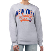 New York Islanders G-III 4Her by Carl Banks Women's Filigree Team Graphic Fleece Pullover Sweatshirt - Heather Gray - NHL