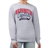 Washington Capitals G-III 4Her by Carl Banks Women's Filigree Team Graphic Fleece Pullover Sweatshirt - Heather Gray - NHL