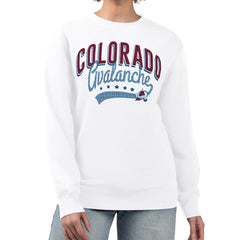 Colorado Avalanche G-III 4Her by Carl Banks Women's Filigree Team Graphic Fleece Pullover Sweatshirt - White - NHL