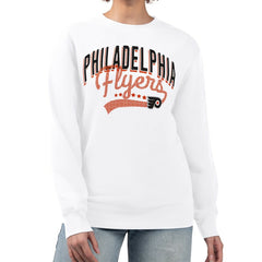 Philadelphia Flyers G-III 4Her by Carl Banks Women's Filigree Team Graphic Fleece Pullover Sweatshirt - White - NHL