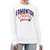 Edmonton Oilers G-III 4Her by Carl Banks Women's Filigree Team Graphic Fleece Pullover Sweatshirt - White - NHL