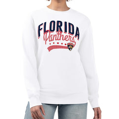 Florida Panthers G-III 4Her by Carl Banks Women's Filigree Team Graphic Fleece Pullover Sweatshirt - White - NHL
