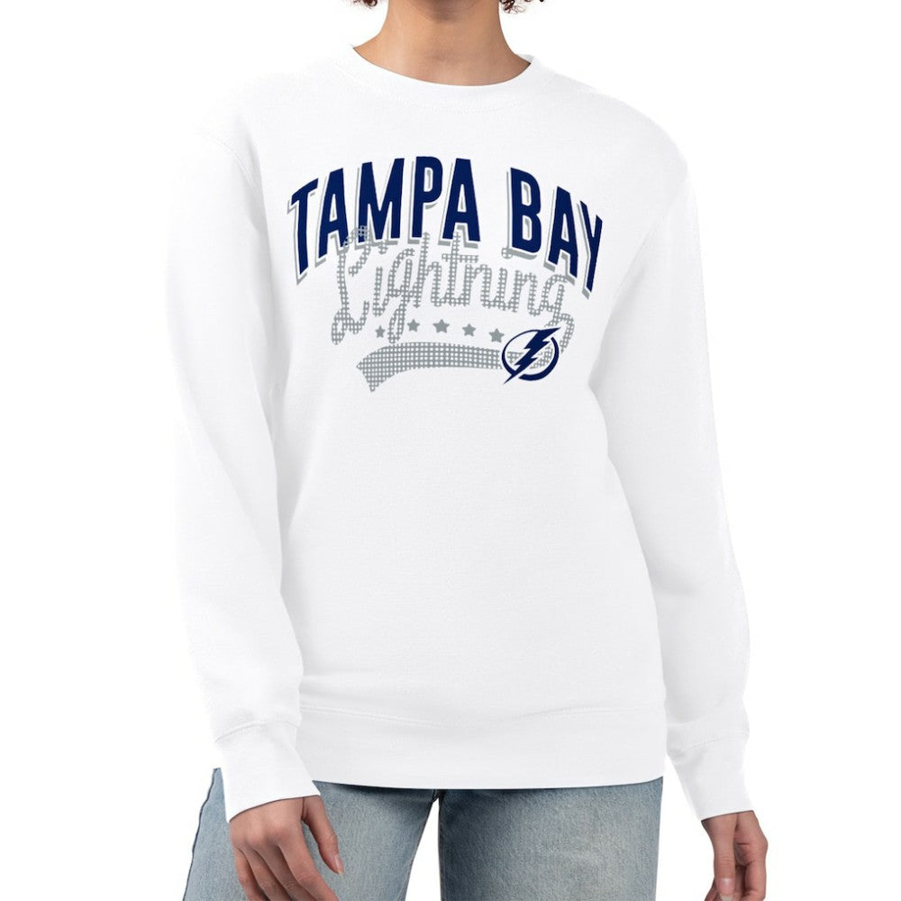 Tampa Bay Lightning G-III 4Her by Carl Banks Women's Filigree Team Graphic Fleece Pullover Sweatshirt - White - NHL