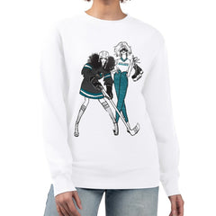 San Jose Sharks G-III 4Her by Carl Banks Women's Hockey Girls Team Graphic Fleece Pullover Sweatshirt - White - NHL