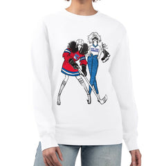 New York Rangers G-III 4Her by Carl Banks Women's Hockey Girls Team Graphic Fleece Pullover Sweatshirt - White - NHL