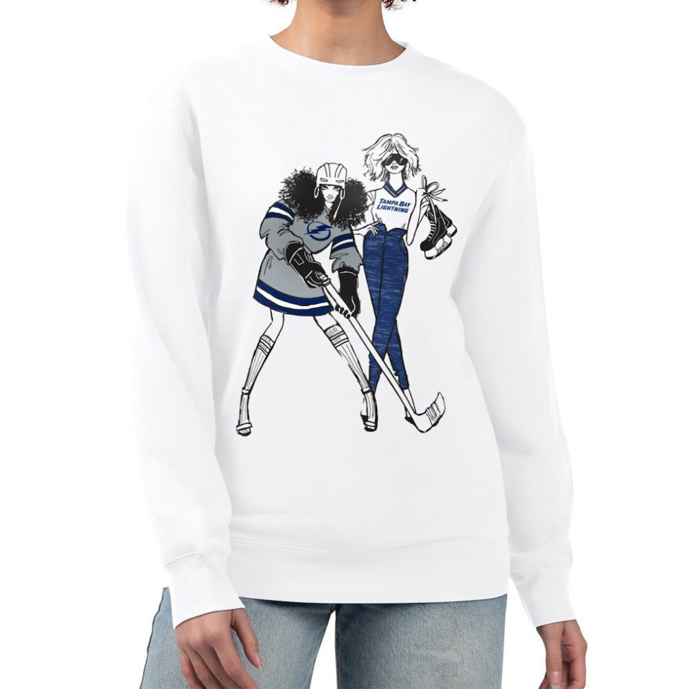 Tampa Bay Lightning G-III 4Her by Carl Banks Women's Hockey Girls Team Graphic Fleece Pullover Sweatshirt - White - NHL