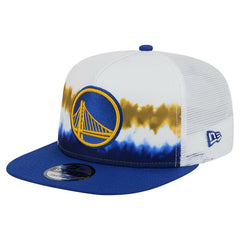 Golden State Warriors Dip-Dye 9FIFTY A-Frame Trucker Snapback Hat White/Royal - NBA