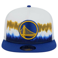 Golden State Warriors Dip-Dye 9FIFTY A-Frame Trucker Snapback Hat White/Royal - NBA