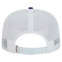 Los Angeles Lakers Dip-Dye 9FIFTY A-Frame Trucker Snapback Hat White/Purple - NBA