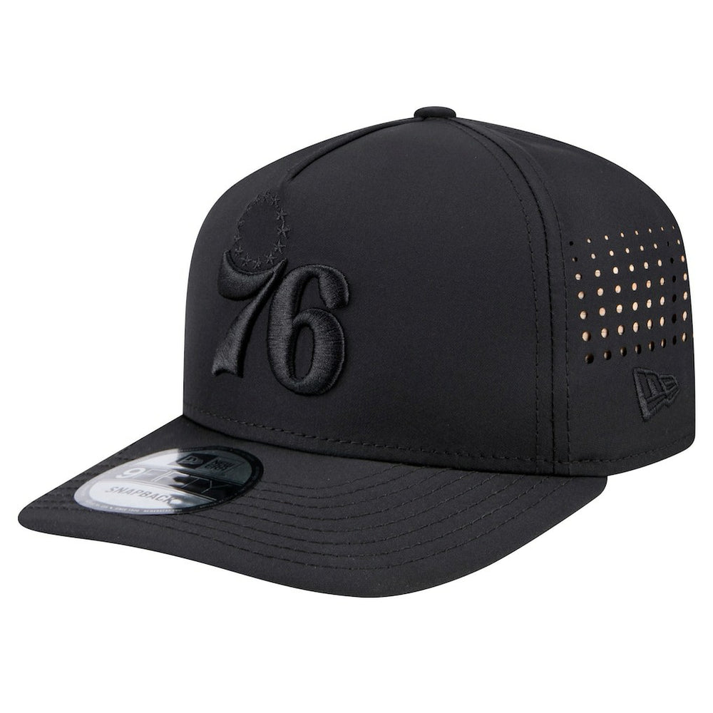 Philadelphia 76ers Vented 9FIFTY A-Frame Snapback Hat Black - NBA