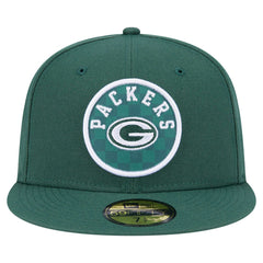 Green Bay Packers New Era Checkered 59FIFTY Fitted Hat Green | NFL
