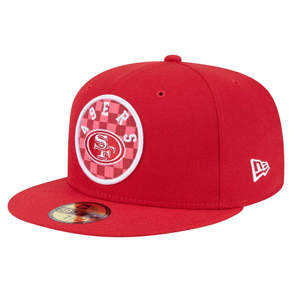 San Francisco 49ers New Era Checkered 59FIFTY Fitted Hat Scarlet | NFL
