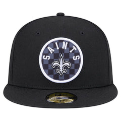 New Orleans Saints New Era Checkered 59FIFTY Fitted Hat Black | NFL