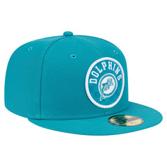 Miami Dolphins New Era Checkered 59FIFTY Fitted Hat Aqua | NFL